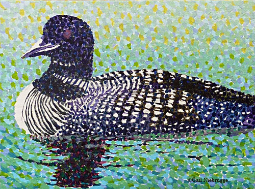 common loon drawing. pattern on the loon image